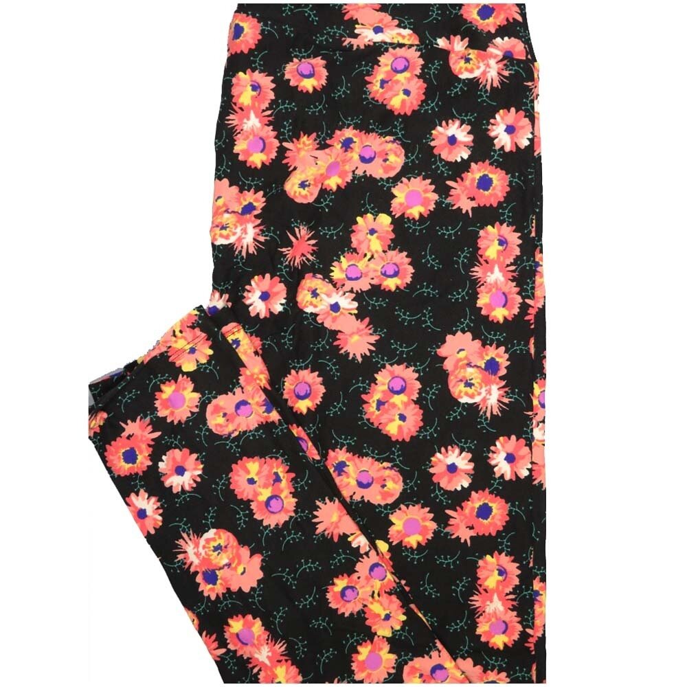 LuLaRoe Tall Curvy TC Black Pink Purple Blue Floral Buttery Soft Leggings fits Adult Women sizes 12-18