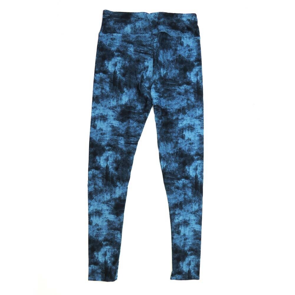 LuLaRoe Tall Curvy TC Muted Batik Dye Abstract Navy Blue and Light Blue Buttery Soft Leggings fits Adult Women sizes 12-18   438529