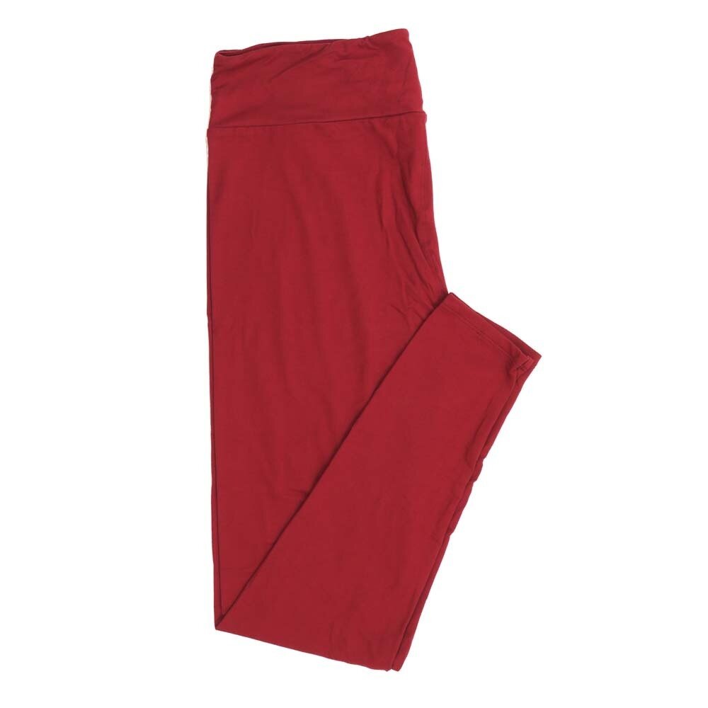 LuLaRoe Tall Curvy TC Solid Dark Red Buttery Soft Leggings fits Adult Women sizes 12-18