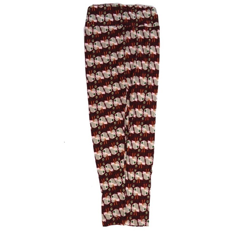 LuLaRoe One Size OS Chinese Take Out Boxes CVhopstix Wonton black White Red OS-4425-ZH  Buttery Soft Womens Leggings fits Adults 2-10