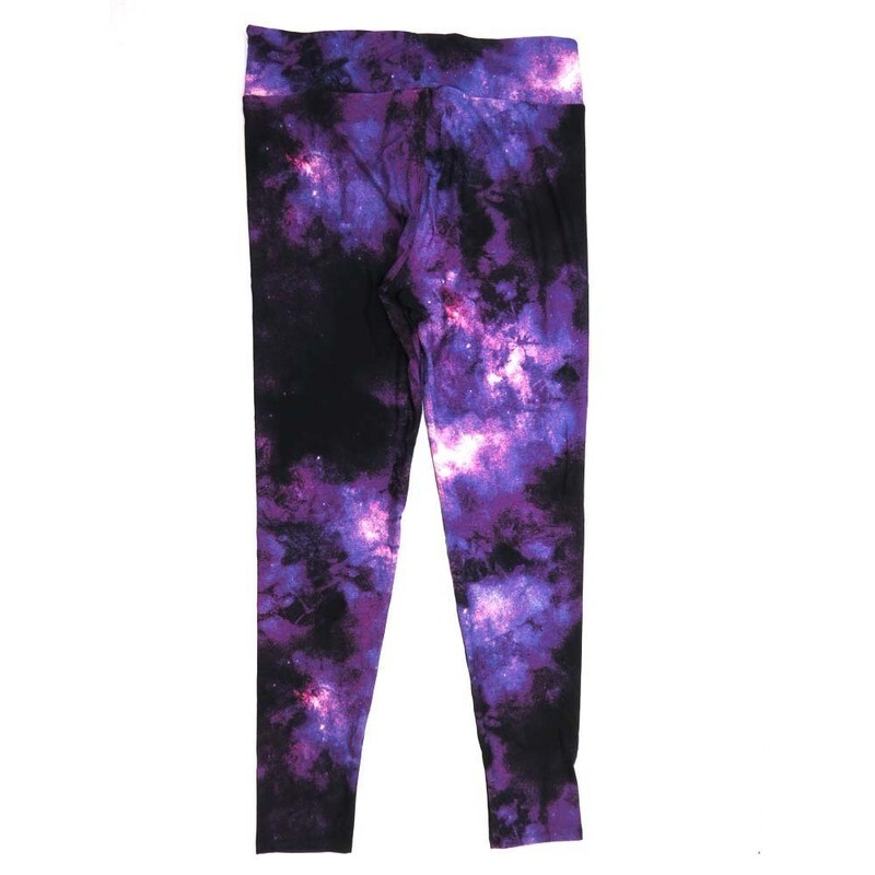 LuLaRoe One Size OS Muted Batik Dye Black Purple White Soft Women Leggings fits Adult sizes 2-10