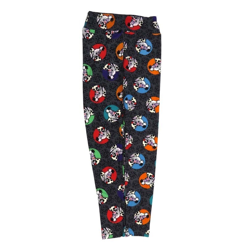 LuLaRoe Tween Disney Cruella de Vile from 100 Dalmations Polka Dot Leggings fits Adult sizes 00-0 TWEEN-3400-ZC