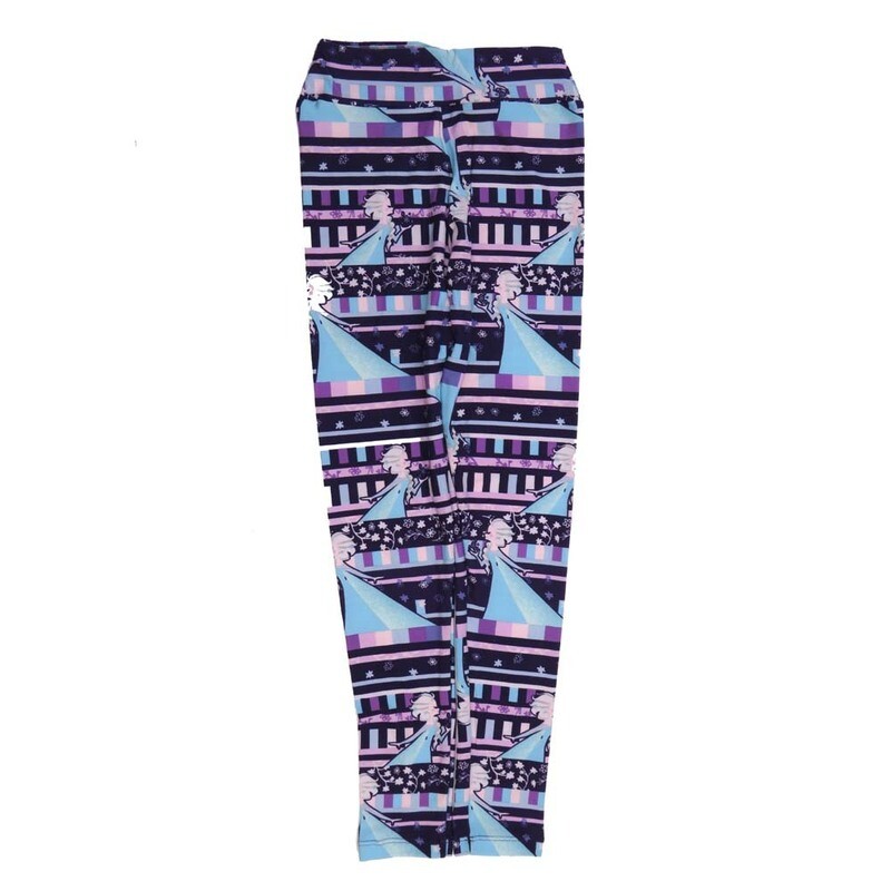 LuLaRoe Tween Disney Elsa From Frozen Purple Blue Black Turquoise Leggings fits Adult sizes 00-0 TWEEN-3400-V