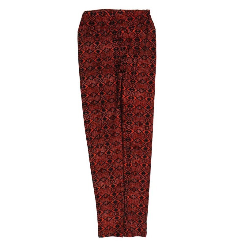 LuLaRoe Tween Trippy 70&#39;s Stripe Red Black Leggings fits Adult sizes 00-0 TWEEN-3402-G