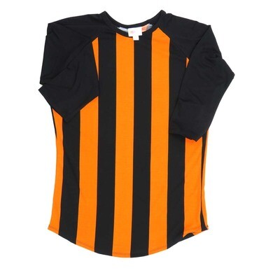 LuLaRoe RANDY c Small S Disney Halloween Stripe Orange Black Raglan Sleeve Unisex Baseball Tee Shirt S fits 6-8