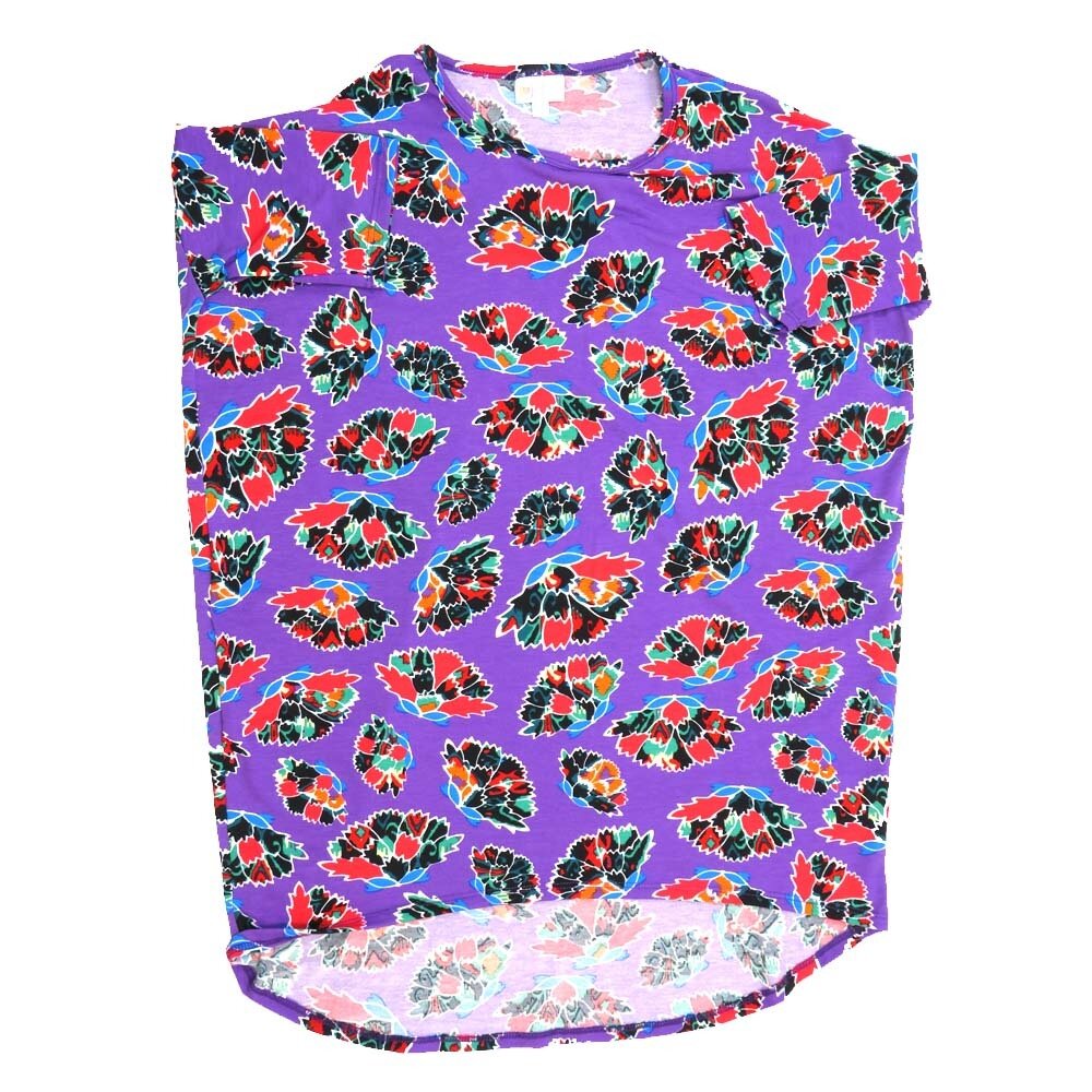 LuLaRoe Irma Hi-Lo Tunic b (XS) X-Small Floral Blue Black Red White Fuchsia XS-231 fits women sizes 2-6