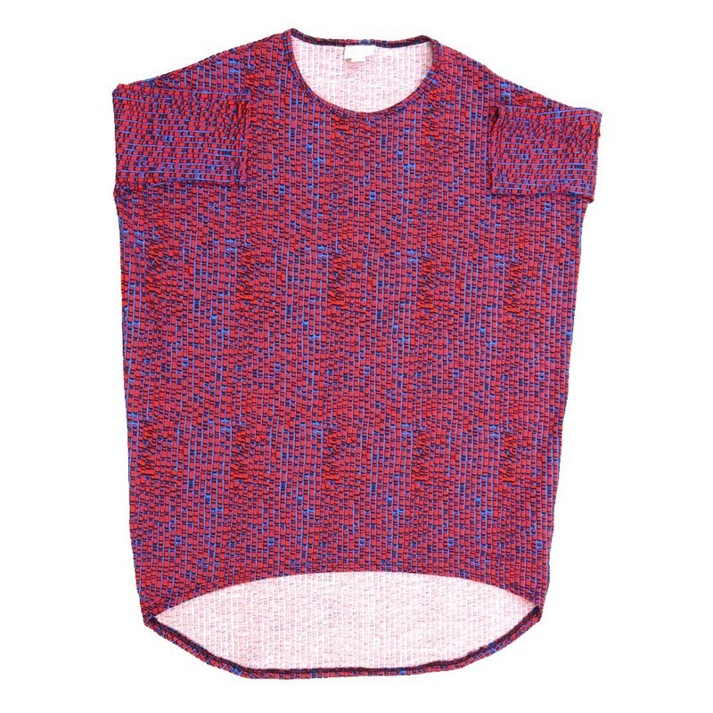 LuLaRoe Irma Hi-Lo Tunic a (XXS) XX-Small 70s Trippy Psychedelic Purple Red XXS-286 fits women sizes 00-0