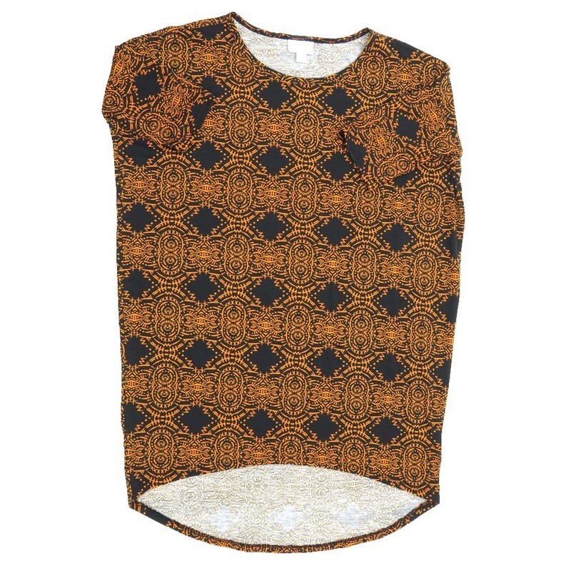 LuLaRoe Irma Hi-Lo Tunic a (XXS) XX-Small 70s Trippy Psychedelic Mandalas Navy Gold XXS-228 fits women sizes 00-0