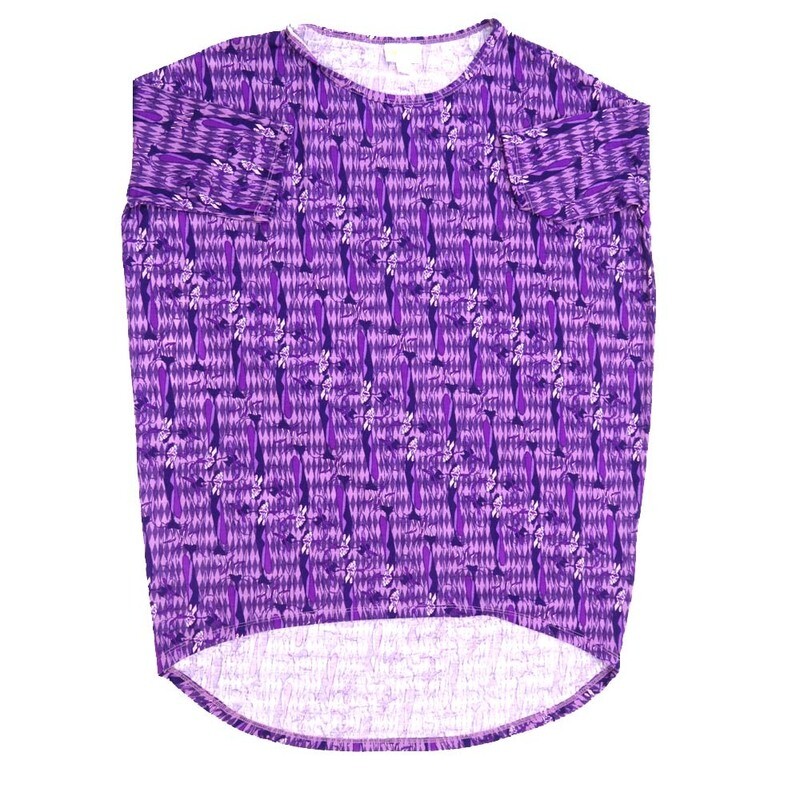 LuLaRoe Irma Hi-Lo Tunic a (XXS) XX-Small Disney Cruella de Vil 101 Dalmations Purple White Blue XXS-214 fits women sizes 00-0 LuLaRoe Irma Hi-Lo Tunic a (XXS) XX-Small Disney Cruella de Vil 101 Dalmations Purple White Blue XXS-214 fits women sizes 00-0