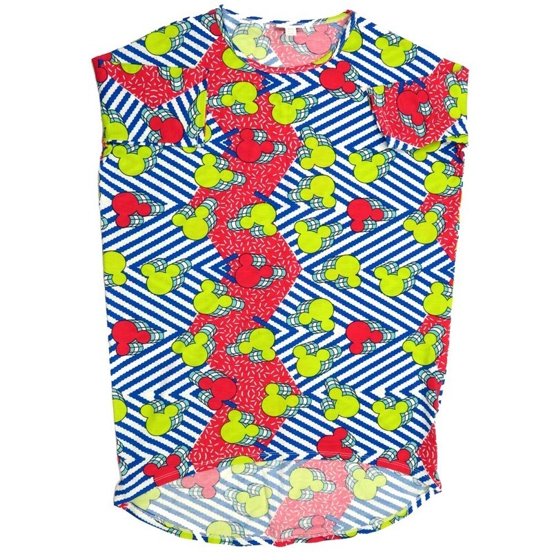 LuLaRoe Irma Hi-Lo Tunic a (XXS) XX-Small Disney Mickey Mouse Zig Zag Stripe Red Blue White Yellow XXS-208 fits women sizes 00-0 LuLaRoe Irma Hi-Lo Tunic a (XXS) XX-Small Disney Mickey Mouse Zig Zag Stripe Red Blue White Yellow XXS-208 fits women sizes 00-0