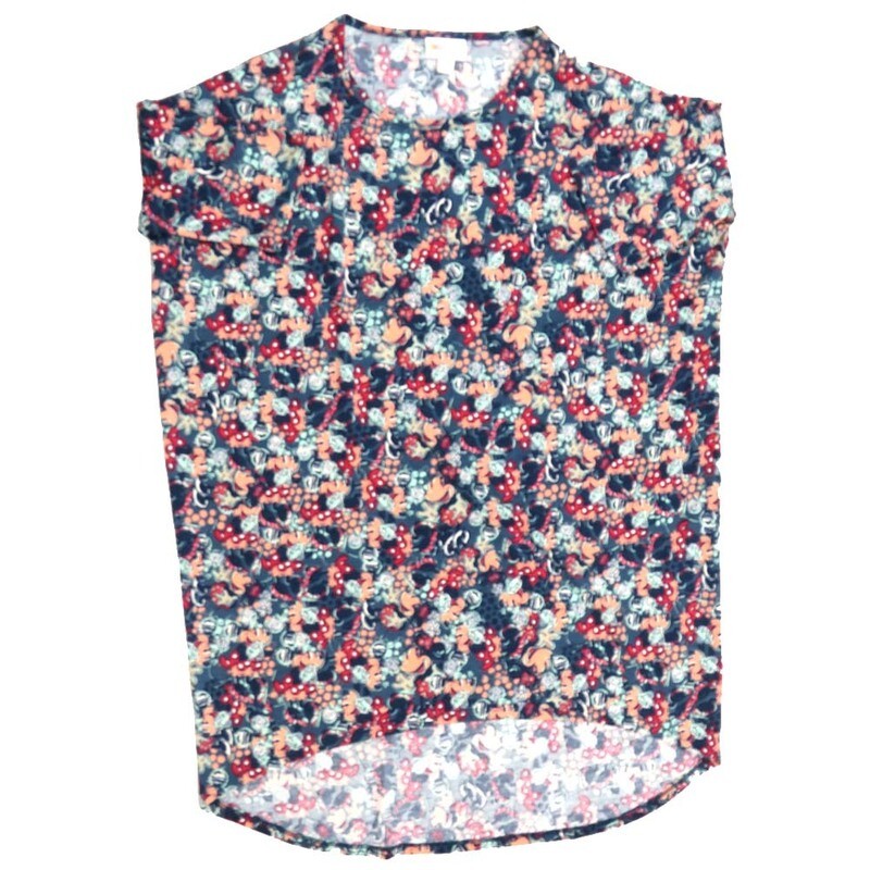 LuLaRoe Irma Hi-Lo Tunic a (XXS) XX-Small Disney Minnie Mouse Purple Red White XXS-201B fits women sizes 00-0