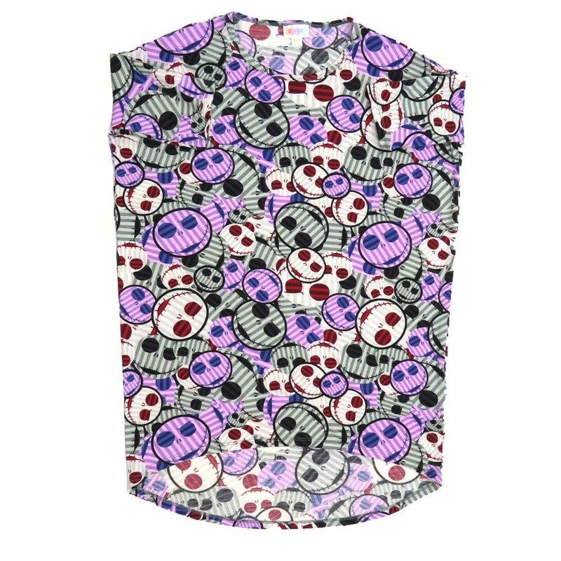 LuLaRoe Irma Hi-Lo Tunic a (XXS) XX-Small Disney Nightmare Before Christmas Jack Skellington Purple White Black XXS-217 fits women sizes 00-0 LuLaRoe Irma Hi-Lo Tunic a (XXS) XX-Small Disney Nightmare Before Christmas Jack Skellington Purple White Black XXS-217 fits women sizes 00-0