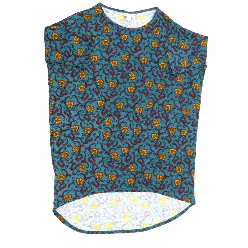 LuLaRoe Irma Hi-Lo Tunic a (XXS) XX-Small Floral Blue Navy Red XXS-227 fits women sizes 00-0