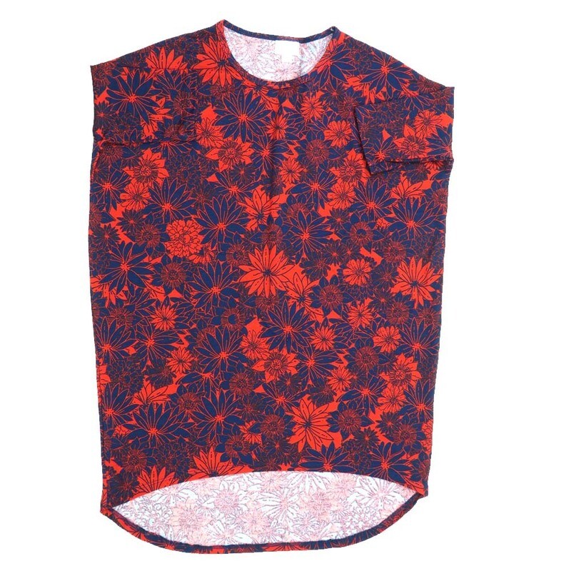 LuLaRoe Irma Hi-Lo Tunic a (XXS) XX-Small Floral Purple Red XXS-263 fits women sizes 00-0