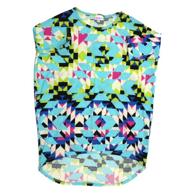 LuLaRoe Irma Hi-Lo Tunic a (XXS) XX-Small Geometric 70s Trippy Psychedelic Blue Black Yellow Pink Purple XXS-260 fits women sizes 00-0 LuLaRoe Irma Hi-Lo Tunic a (XXS) XX-Small Geometric 70s Trippy Psychedelic Blue Black Yellow Pink Purple XXS-260 fits women sizes 00-0