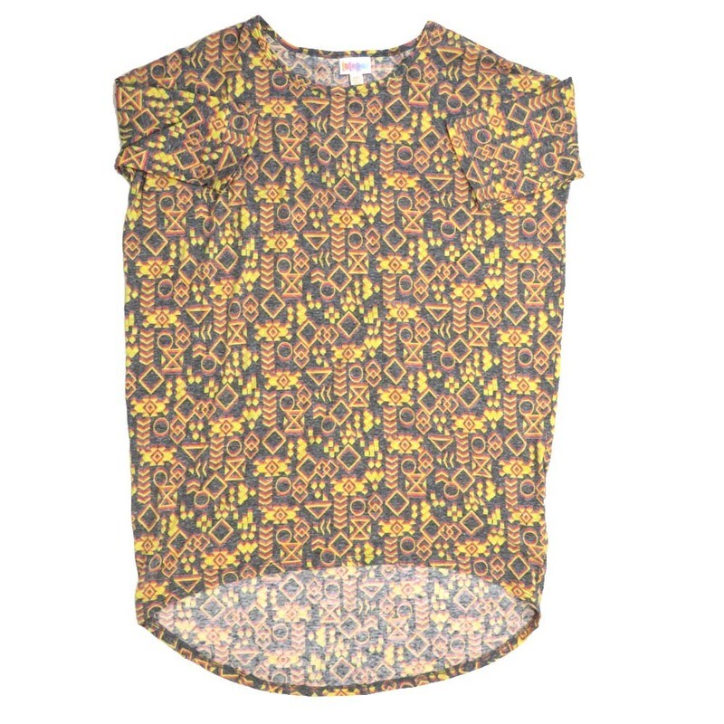 LuLaRoe Irma Hi-Lo Tunic a (XXS) XX-Small Geometric G Yellow Green XXS-282 fits women sizes 00-0