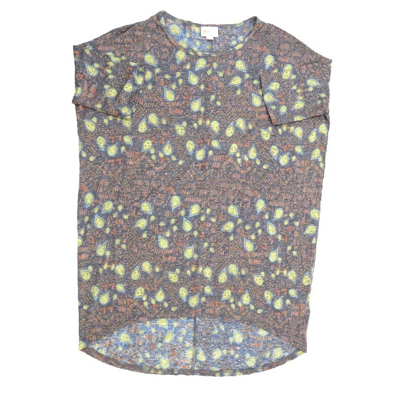 LuLaRoe Irma Hi-Lo Tunic a (XXS) XX-Small Geometric G Yellow Green XXS-306 fits women sizes 00-0