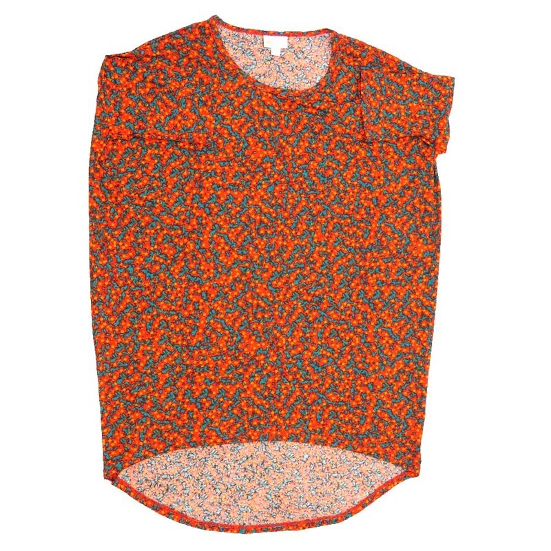 LuLaRoe Irma Hi-Lo Tunic a (XXS) XX-Small Geometric Orange Yellow G XXS-272 fits women sizes 00-0