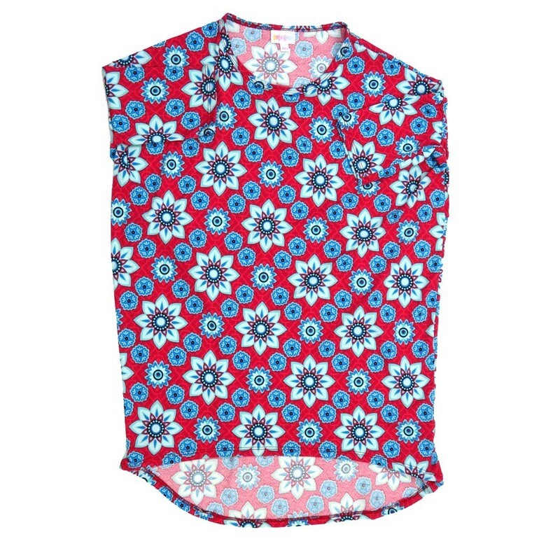 LuLaRoe Irma Hi-Lo Tunic a (XXS) XX-Small Mandalas Magenta White Blue XXS-264 fits women sizes 00-0