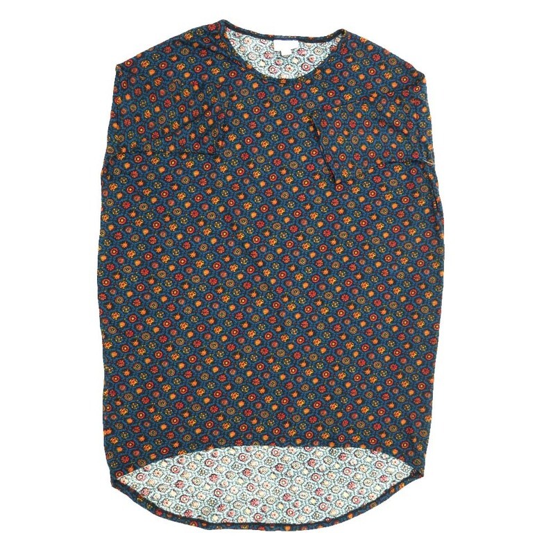LuLaRoe Irma Hi-Lo Tunic a (XXS) XX-Small Polka Dot Geometric Blue Black Green Red XXS-268 fits women sizes 00-0