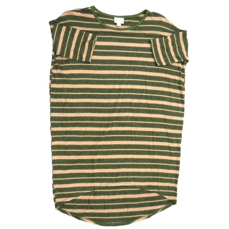 LuLaRoe Irma Hi-Lo Tunic a (XXS) XX-Small Stripe Green XXS-235 fits women sizes 00-0