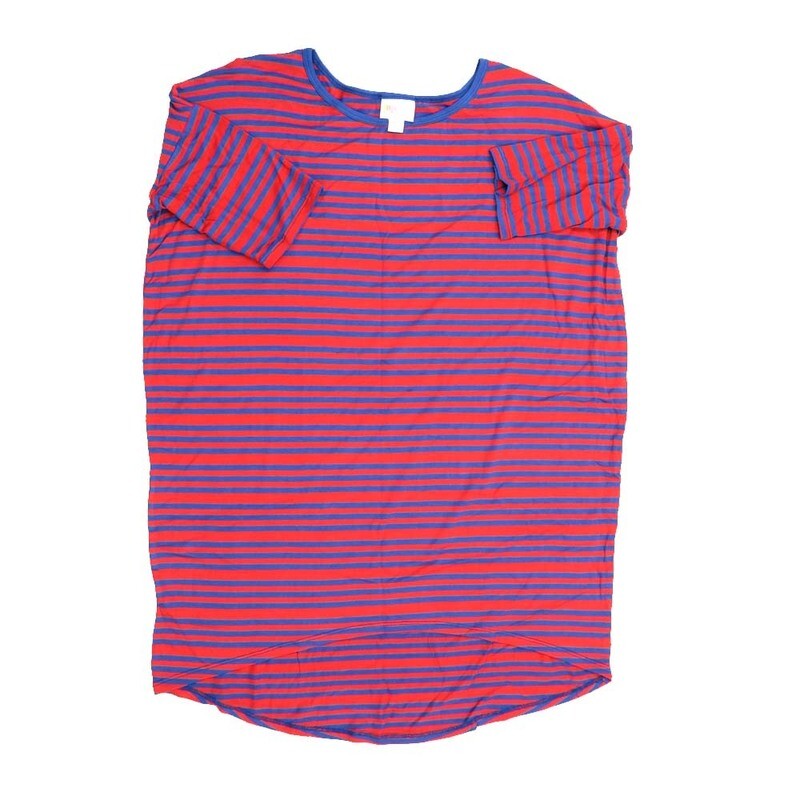 LuLaRoe Irma Hi-Lo Tunic a (XXS) XX-Small Stripe Purple Red XXS-249 fits women sizes 00-0