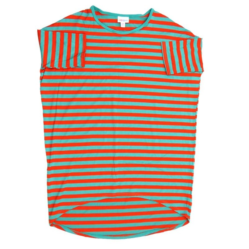 LuLaRoe Irma Hi-Lo Tunic a (XXS) XX-Small Stripe Red G XXS-248 fits women sizes 00-0