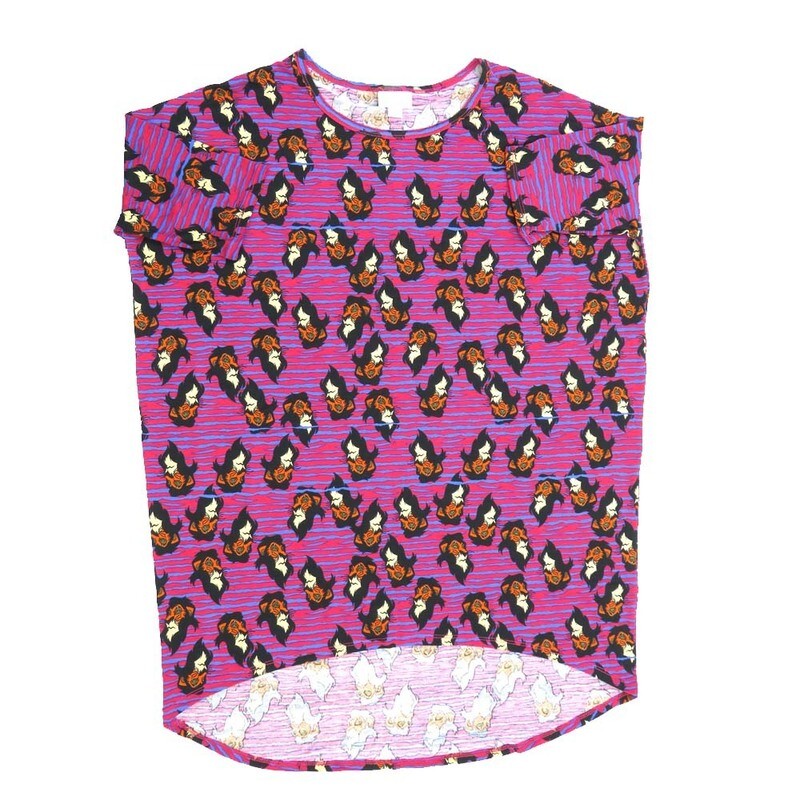 LuLaRoe Irma Hi-Lo Tunic c (S) Small Disney Skar Lion King Purple Black White Brown SMALL-209 fits women sizes 8-10