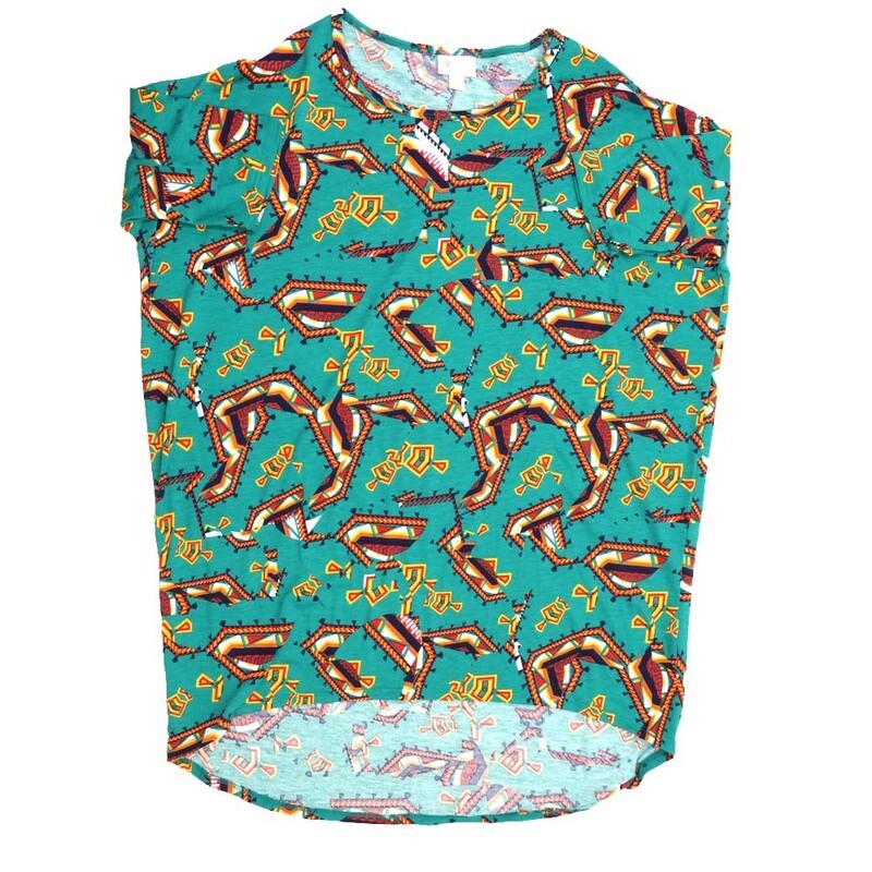 LuLaRoe Irma Hi-Lo Tunic c (S) Small Geometric G Black White Yellow Green SMALL-228 fits women sizes 8-10