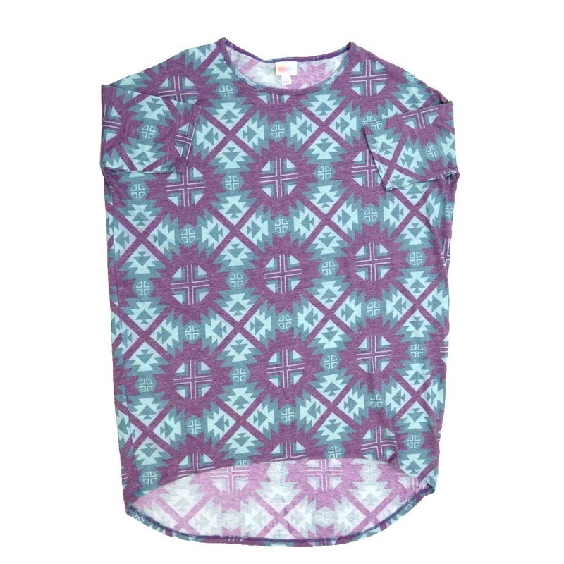 LuLaRoe Irma Hi-Lo Tunic c (S) Small Geometric Blue Lavender SMALL-214 fits women sizes 8-10
