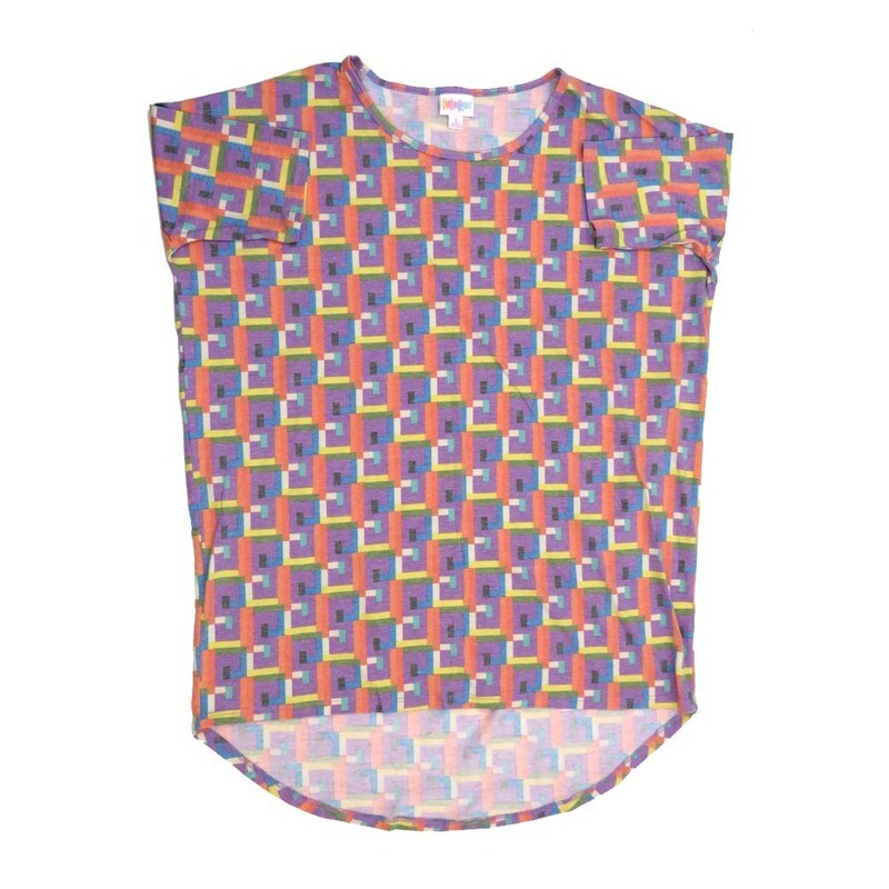 LuLaRoe Irma Hi-Lo Tunic c (S) Small Geometric G Yellow Blue Red SMALL-216 fits women sizes 8-10
