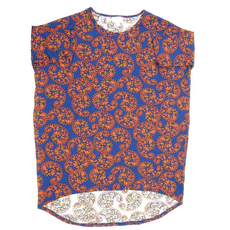 LuLaRoe Irma Hi-Lo Tunic c (S) Small Paisley Blue Red Green SMALL-221 fits women sizes 8-10