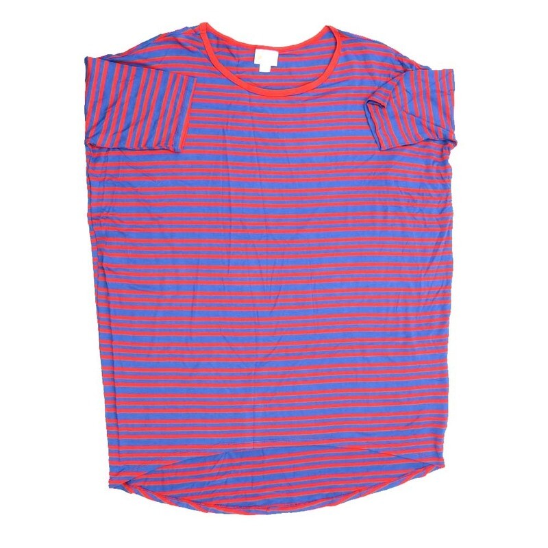 LuLaRoe Irma Hi-Lo Tunic c (S) Small Stripe Purple Red SMALL-220 fits women sizes 8-10 LuLaRoe Irma Hi-Lo Tunic c (S) Small Stripe Purple Red SMALL-220 fits women sizes 8-10