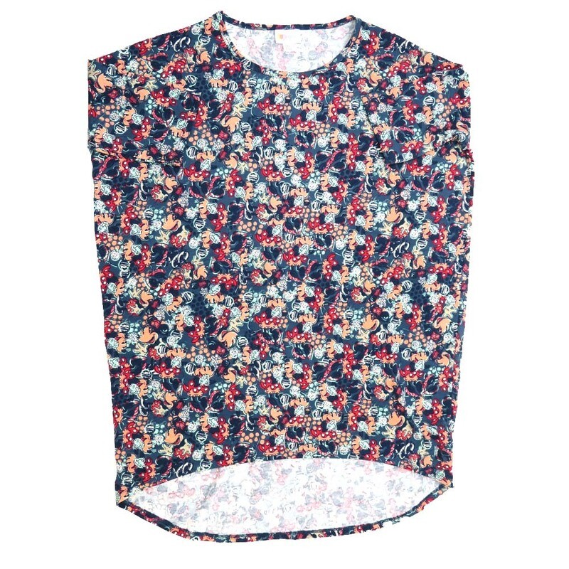 LuLaRoe Irma Hi-Lo Tunic b (XS) X-Small Disney Minnie Mouse Magenta White Black XS-203 fits women sizes 2-6