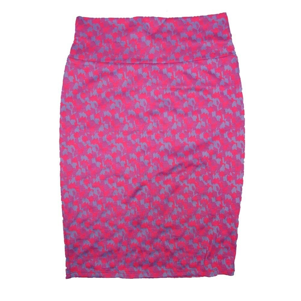 LuLaRoe Cassie c Small (S) Pink Purple Blue Geometric Womens Knee Length Pencil Skirt fits sizes 6-8  SMALL-74B