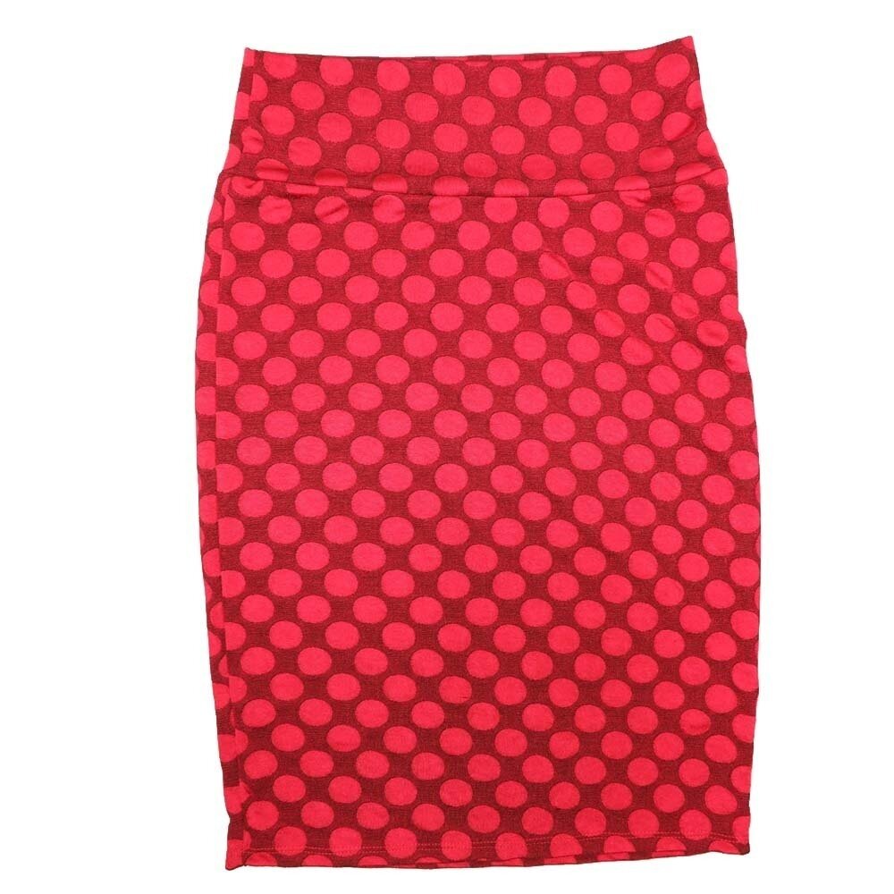 LuLaRoe Cassie c Small (S) Red Polka Womens Knee Length Pencil Skirt fits sizes 6-8  SMALL-85