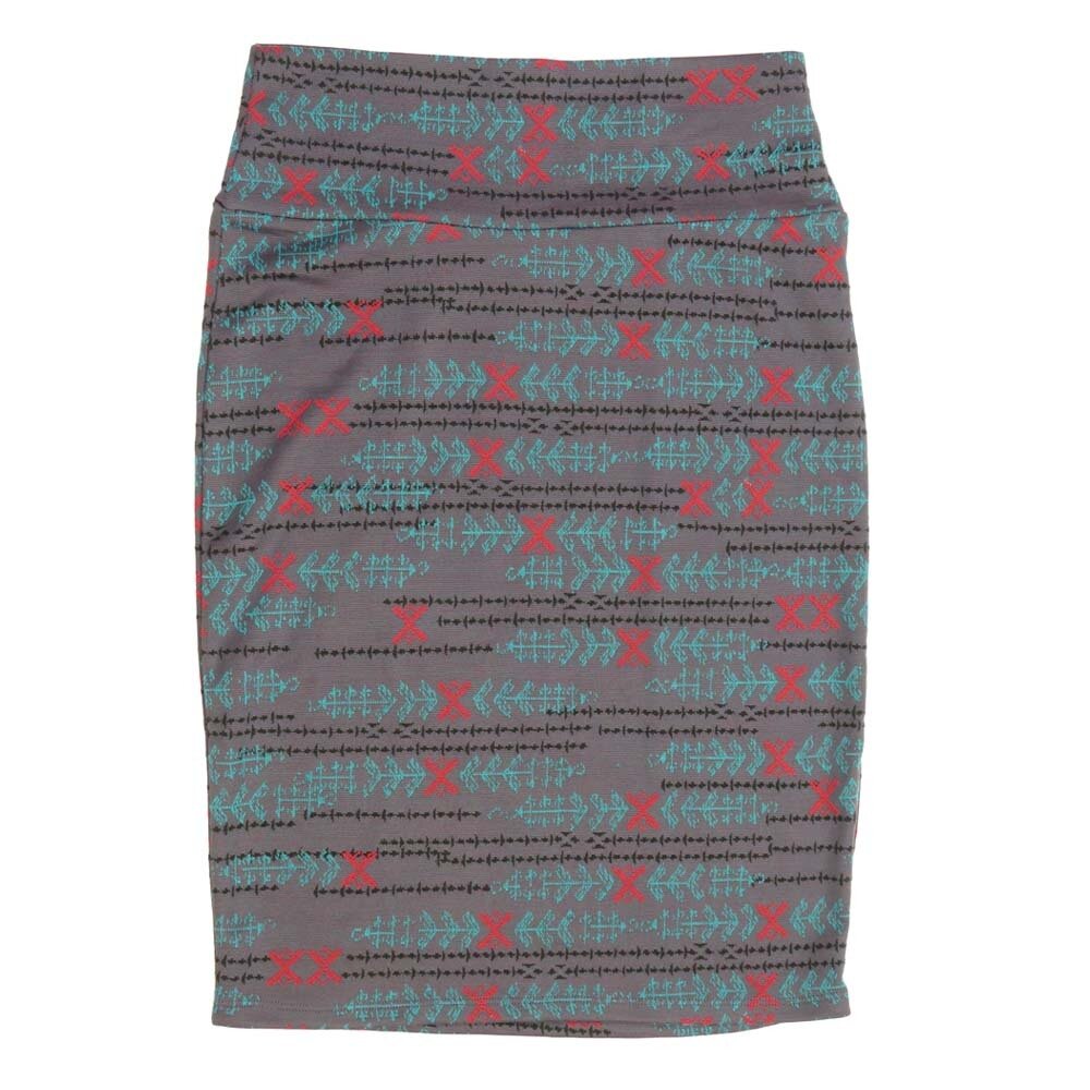 LuLaRoe Cassie c Small (S) Stripe Chevrons Gray Black Womens Knee Length Pencil Skirt fits sizes 6-8  SMALL-96
