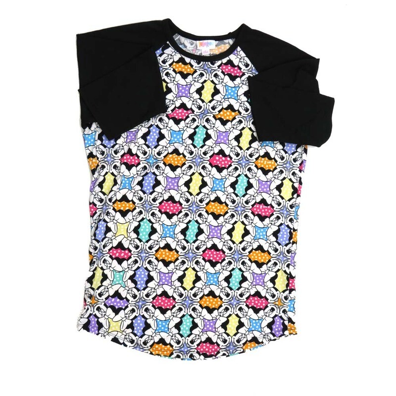 LuLaRoe RANDY c Small S Disney Minnie Mouse Polka Dot Black White Teal Orange PinknRaglan Sleeve Unisex Baseball Tee Shirt S fits 6-8 LuLaRoe RANDY c Small S Disney Minnie Mouse Polka Dot Black White Teal Orange PinknRaglan Sleeve Unisex Baseball Tee Shirt S fits 6-8