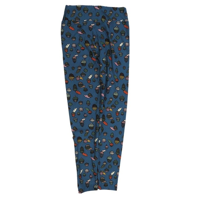 LuLaRoe Tween Christmas Holiday Acorns Nuts Polka Dot Leggings fits Adult sizes 00-0 TWEEN-3402-J