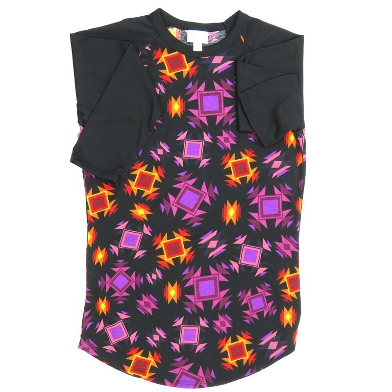 LuLaRoe RANDY b X-Small XS Geometric Gods Eye Black Yellow Blue Red Green Raglan Sleeve Unisex Baseball Tee Shirt XS fits 2-4 LuLaRoe RANDY b X-Small XS Geometric Gods Eye Black Yellow Blue Red Green Raglan Sleeve Unisex Baseball Tee Shirt XS fits 2-4