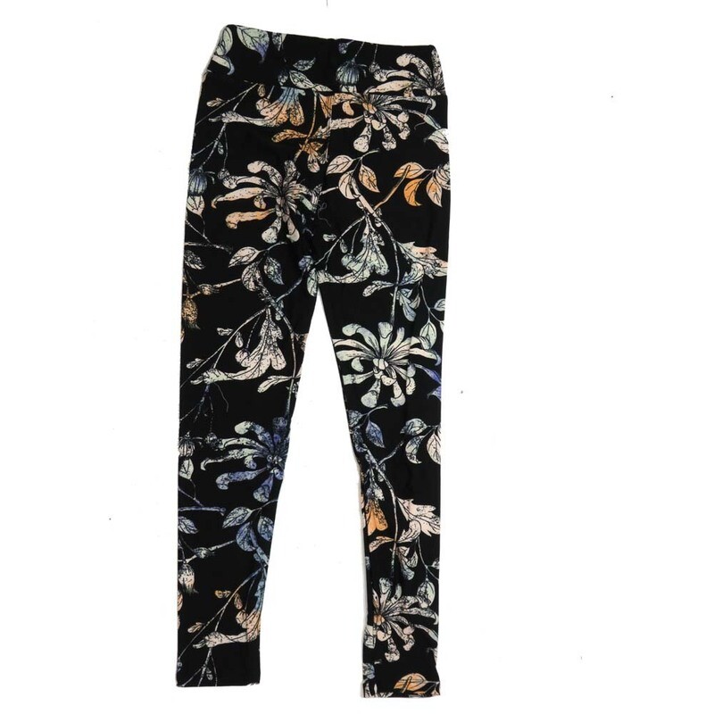 LuLaRoe Tween LiLies Black White Blue Mint Leggings fits Adult sizes 00-0 TWEEN-3391-F2