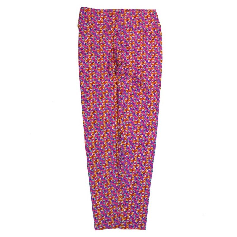 LuLaRoe One Size OS Peacock Rainbow Pink Red Purple Floral Buttery Soft Leggings - OS fits Adults 2-10