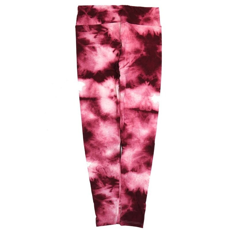 LuLaRoe One Size OS Batik Dye Red Valentines Buttery Soft Leggings - OS fits Adults 2-10