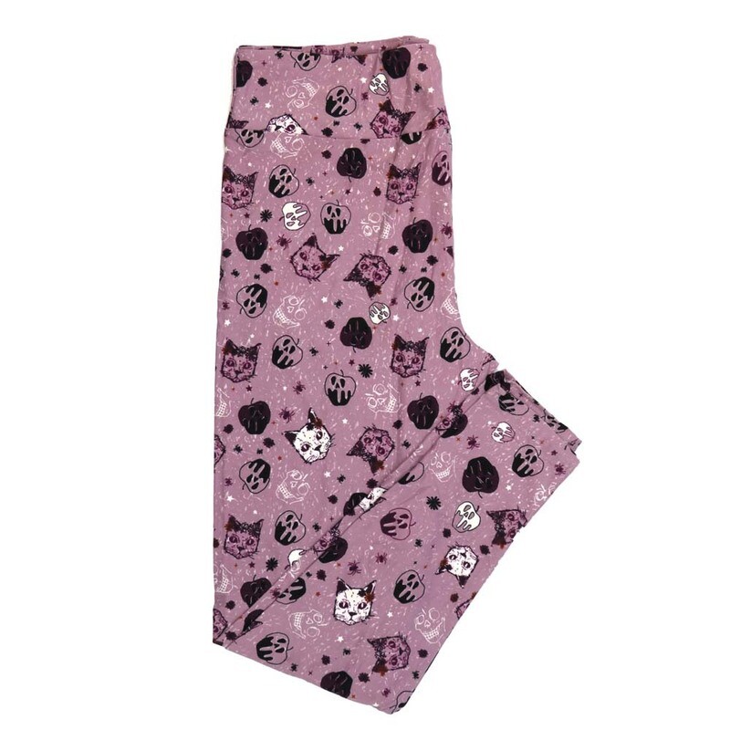 LuLaRoe TCTWO (TC2) Halloween Crazy Kittens Cats Skulls Apples Pinkish Purple Black White Buttery Soft Leggings 9101-B9 fits Adult Women 18-26 LuLaRoe TCTWO (TC2) Halloween Crazy Kittens Cats Skulls Apples Pinkish Purple Black White Buttery Soft Leggings 9101-B9 fits Adult Women 18-26