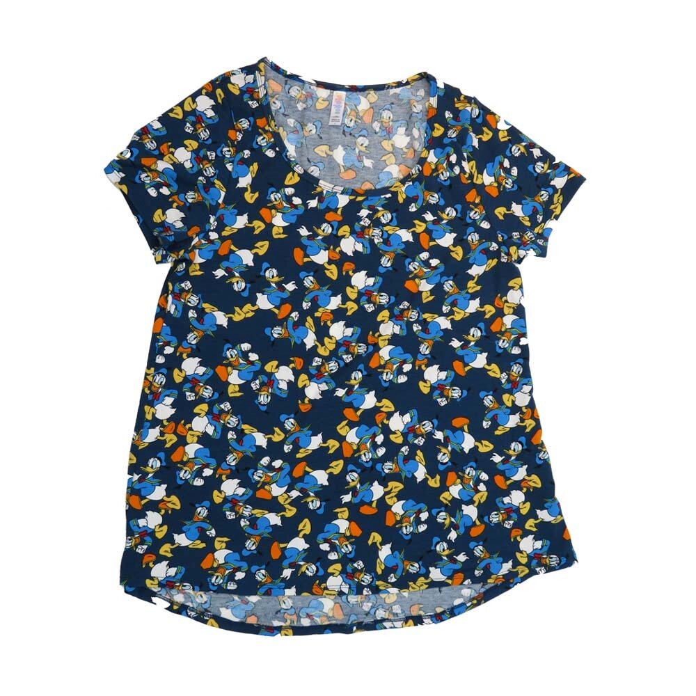 LuLaRoe CLASSIC Tee e Large (L) Disney Donald Duck Navy White Blue Green LARGE-215-V Womens Short Sleeve Tee fits Adult sizes 14-16