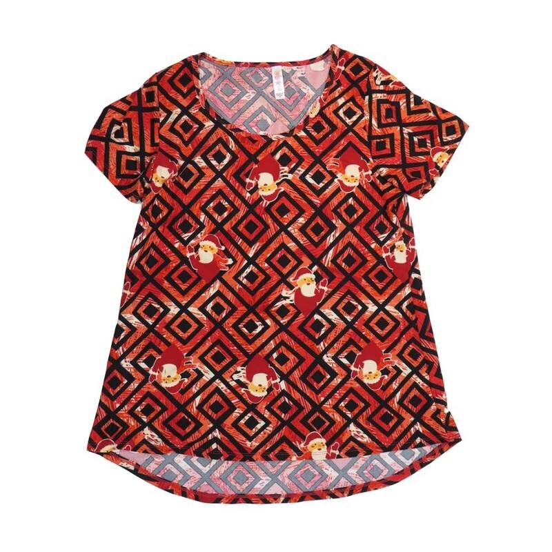 LuLaRoe CLASSIC Tee d Medium (M) Christmas Holiday Santa Claus Maze Red Black White MEDIUM-217-C Womens Short Sleeve Tee fits Adult sizes 10-12 LuLaRoe CLASSIC Tee d Medium (M) Christmas Holiday Santa Claus Maze Red Black White MEDIUM-217-C Womens Short Sleeve Tee fits Adult sizes 10-12