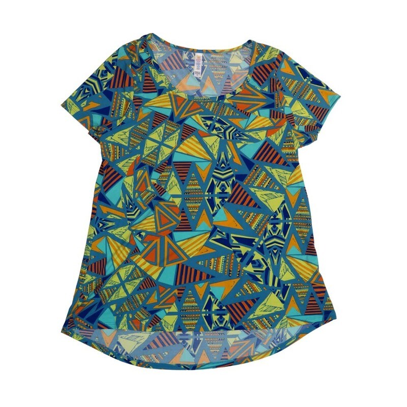 LuLaRoe CLASSIC Tee d Medium (M) 70s Trippy Geometric Traingles MEDIUM-212-V Womens Short Sleeve Tee fits Adult sizes 10-12 LuLaRoe CLASSIC Tee d Medium (M) 70s Trippy Geometric Traingles MEDIUM-212-V Womens Short Sleeve Tee fits Adult sizes 10-12