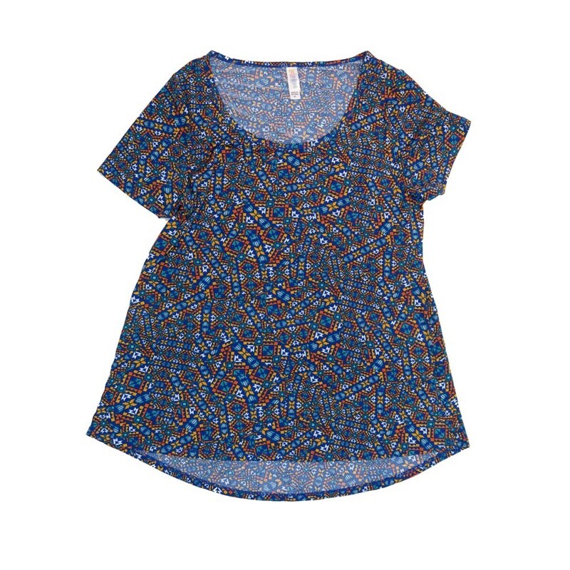 LuLaRoe CLASSIC Tee d Medium (M) 70s Trippy Geometric MEDIUM-211-V Womens Short Sleeve Tee fits Adult sizes 10-12