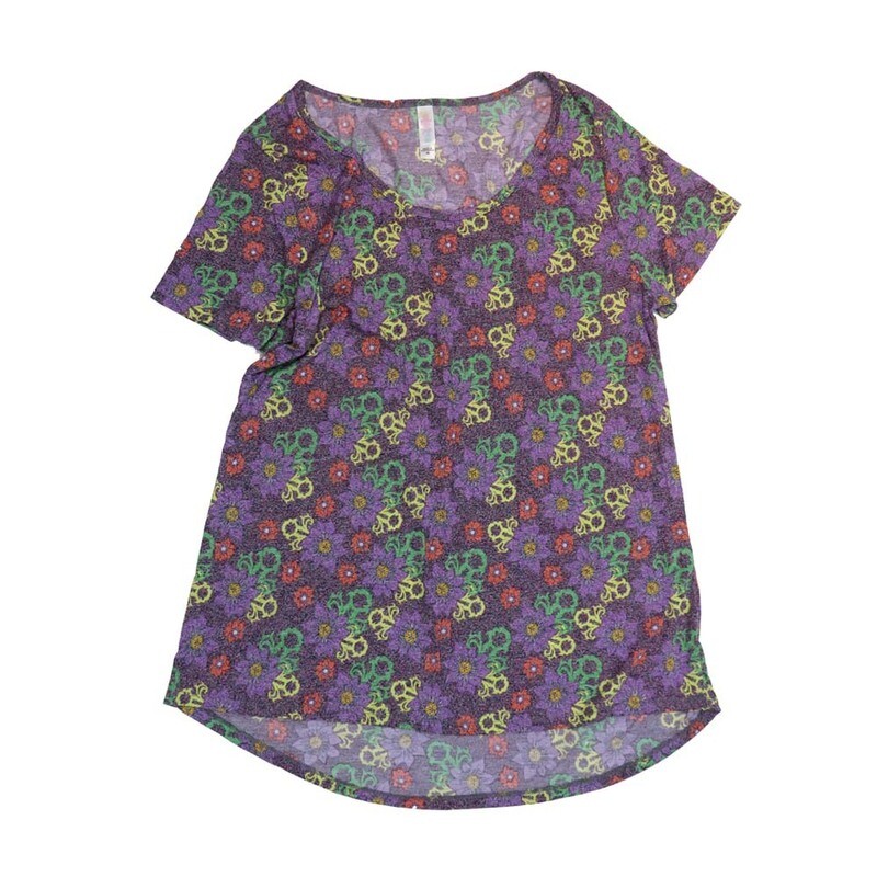LuLaRoe CLASSIC Tee d Medium (M) Floral Blue Yellow Red Green Black MEDIUM-203-G Womens Short Sleeve Tee fits Adult sizes 10-12 LuLaRoe CLASSIC Tee d Medium (M) Floral Blue Yellow Red Green Black MEDIUM-203-G Womens Short Sleeve Tee fits Adult sizes 10-12