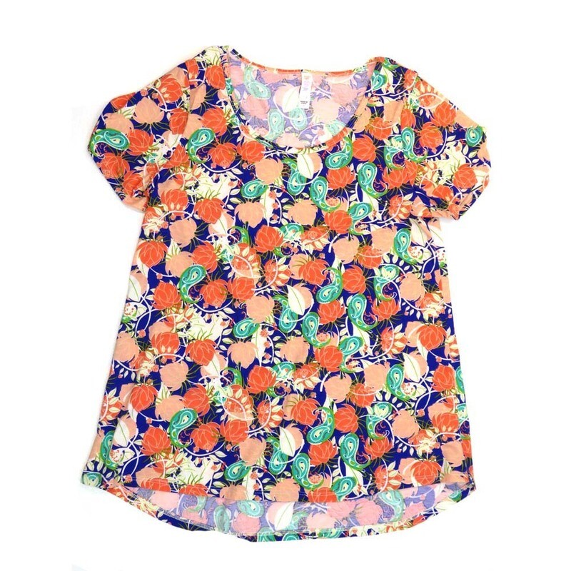 LuLaRoe CLASSIC Tee d Medium (M) Paisley Floral Blue Red White Green MEDIUM-219-C Womens Short Sleeve Tee fits Adult sizes 10-12 LuLaRoe CLASSIC Tee d Medium (M) Paisley Floral Blue Red White Green MEDIUM-219-C Womens Short Sleeve Tee fits Adult sizes 10-12